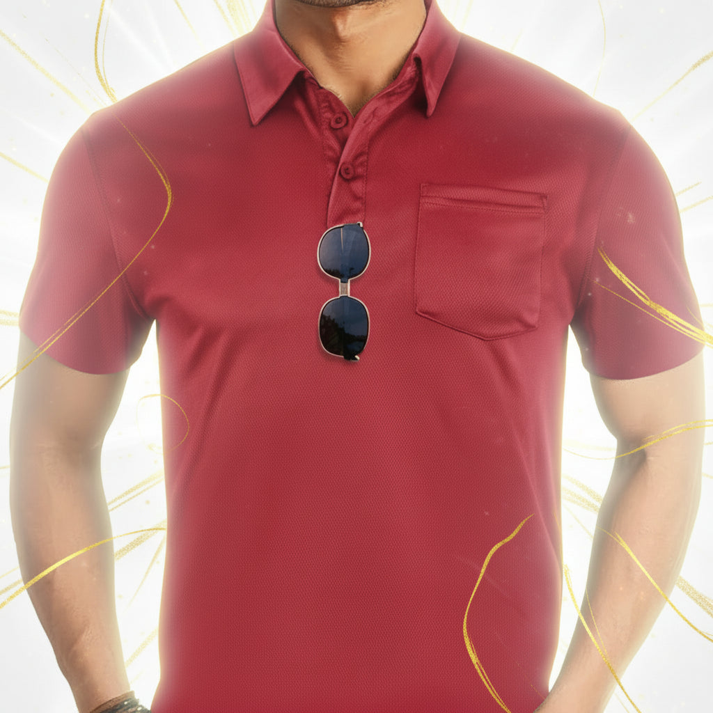 Sporty Mesh Button-Down Shirt