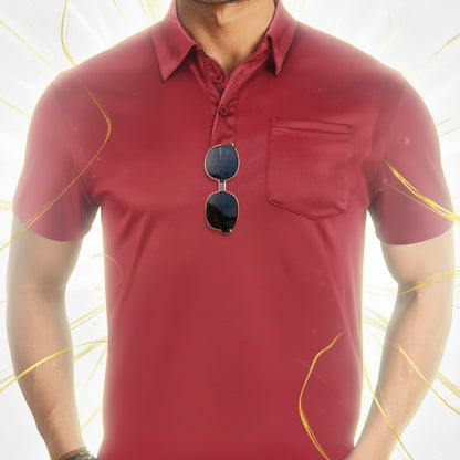 Sporty Mesh Button-Down Shirt