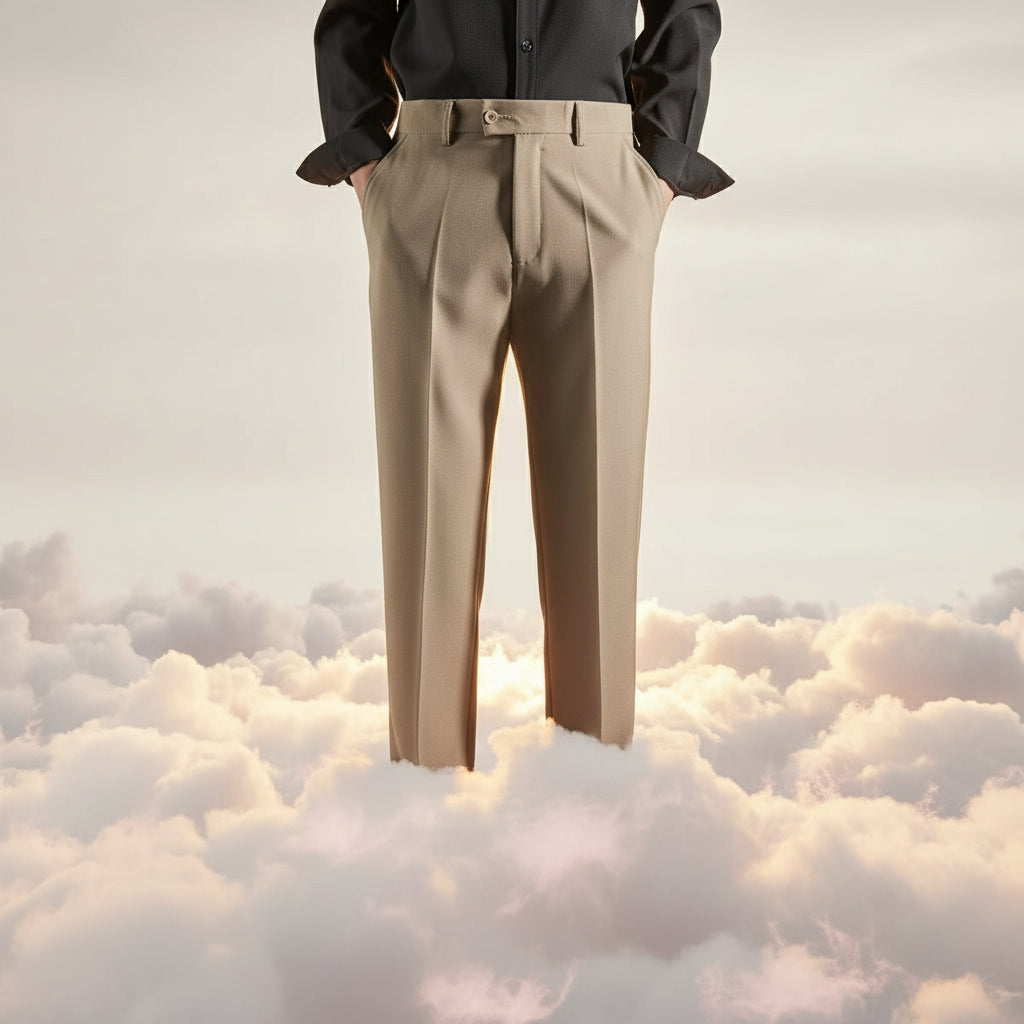 Slim Fit Draped Suit Pants