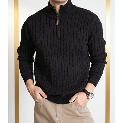 Half-Zip Textured Sweater