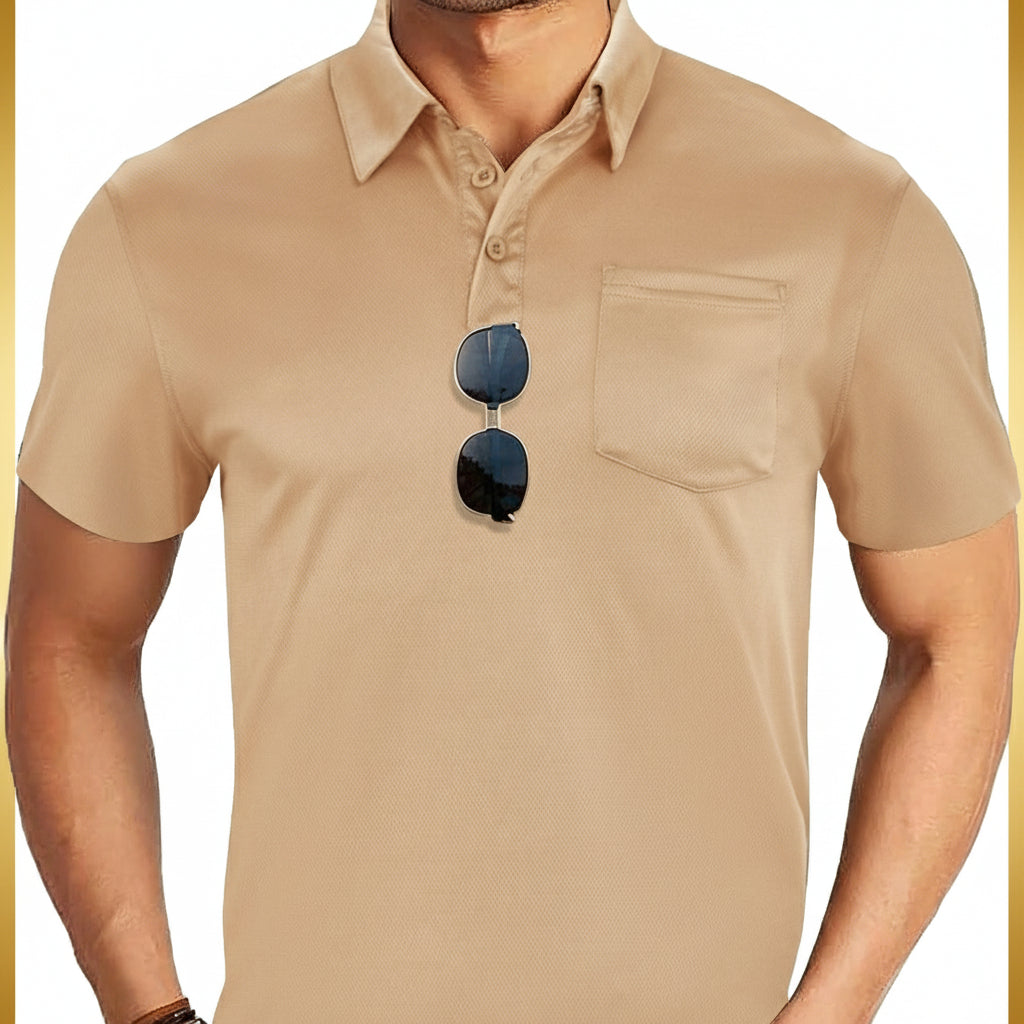 Sporty Mesh Button-Down Shirt