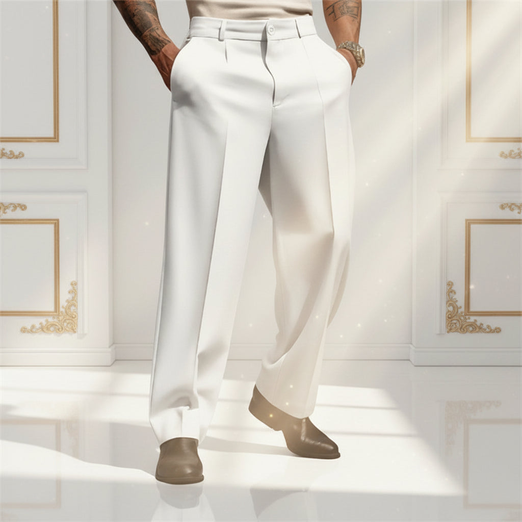 Classic Straight-Leg Suit Trousers