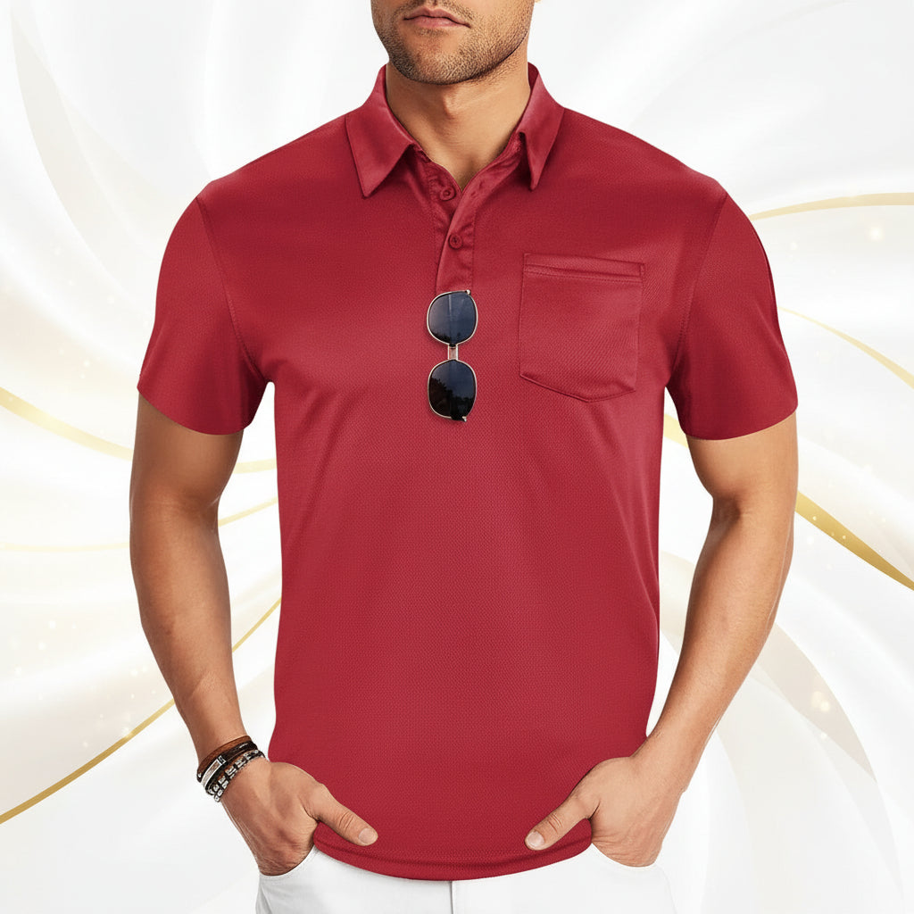 Sporty Mesh Button-Down Shirt