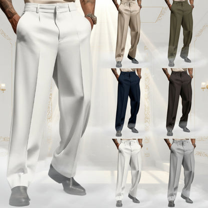 Classic Straight-Leg Suit Trousers